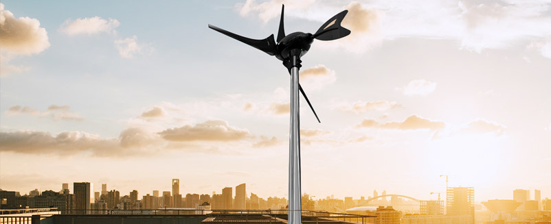 Shoot Power small wind turbine in City